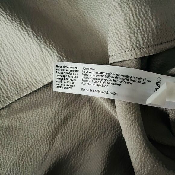 Eileen Fisher Silk Georgette Crepe Long Sleeveless Shell Tank Grey sz Small. - Picture 8 of 9